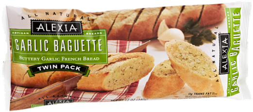 Alexia Garlic Baguette, Artisan, Twin Pack - 12 Oz (600x600), Png Download