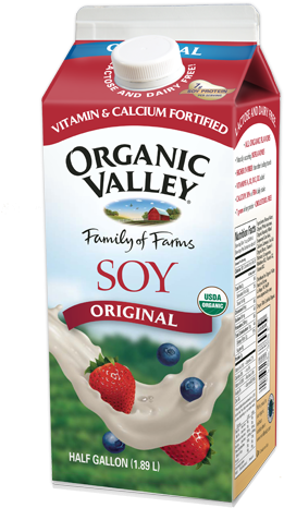 Organic Valley Soy Milk 64oz - Organic Valley Original Soy Milk - 0.5 Gal Carton (320x480), Png Download