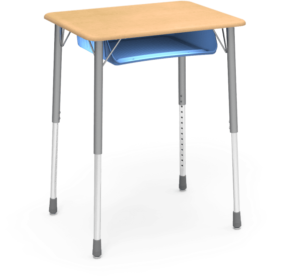 Zuma Series Student Desk With Plastic Book Box, 21" - Zuma Series Plastic Adjustable Height Open Front Desk (575x575), Png Download