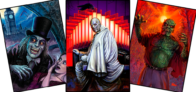 The Painted History Of The Horror Film Collector Cards - Classic Horror Movie Paintings (798x374), Png Download