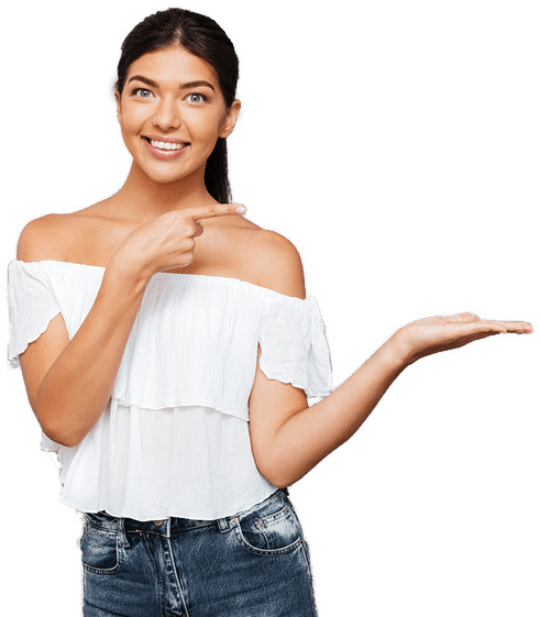 Auto Repair Oxnard - Girl Pointing Png Hd (500x562), Png Download