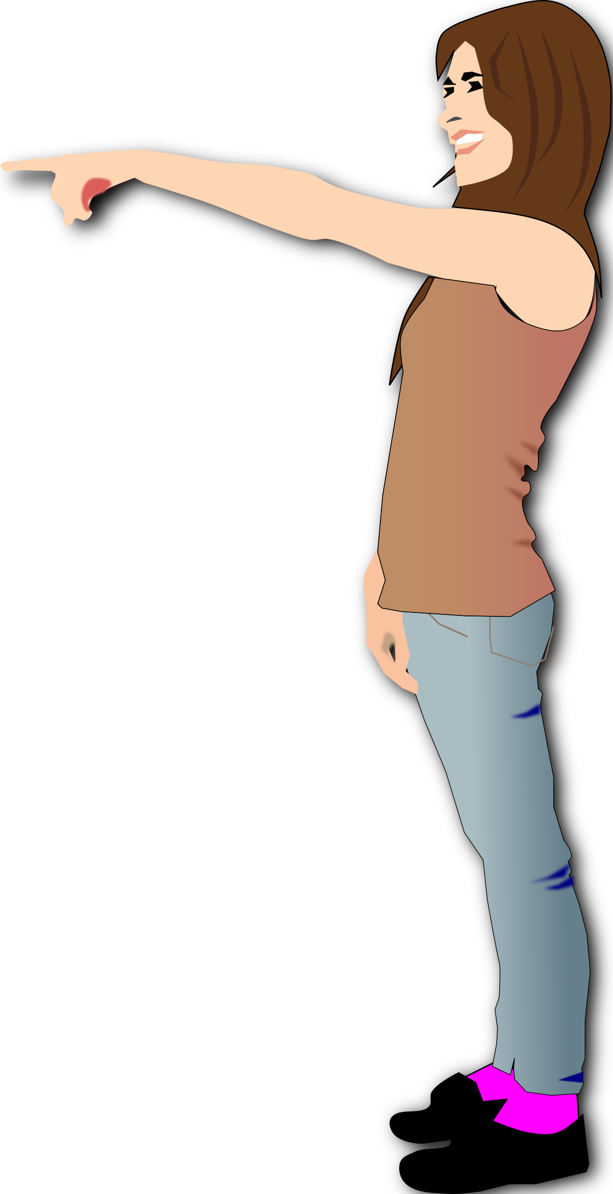 Big Image - Woman Pointing Clipart (1233x2400), Png Download