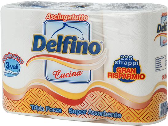 Delfino Kitchen Towel 3 Rolls - House (900x600), Png Download