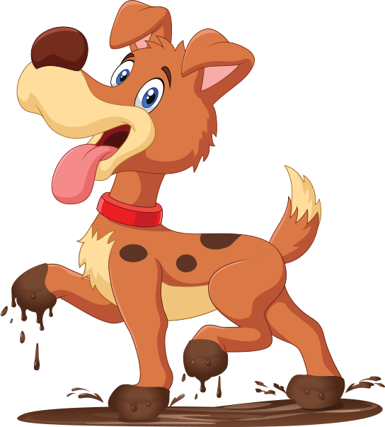 Clipart Resolution 544*602 - Muddy Dog Clip Art (544x602), Png Download