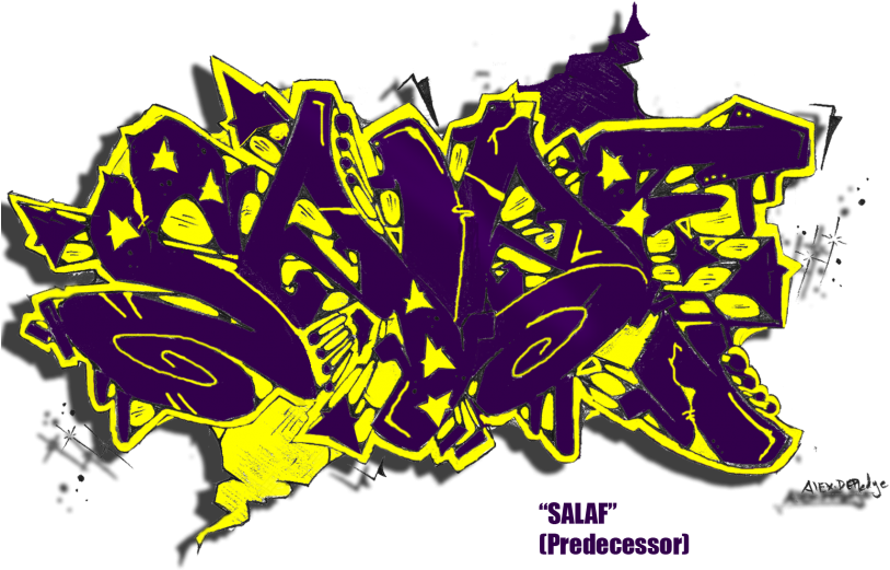 Graffiti Designs Free Images Background - Salaf Graffiti Sticker (rectangle) (836x553), Png Download