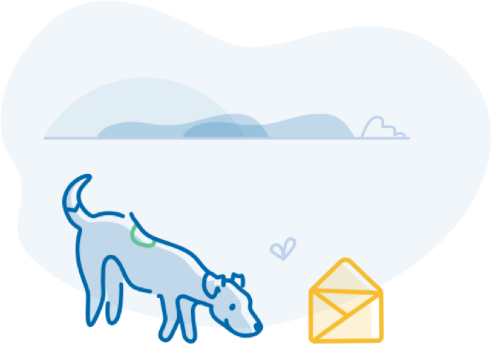 A Dog Looking At An Envelope - Ren's Pets Depot (694x486), Png Download