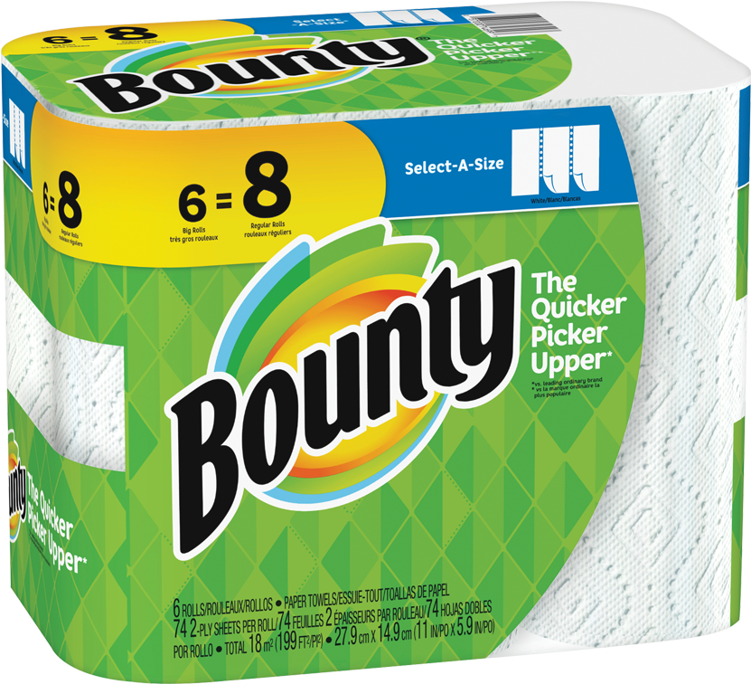 Bounty Select A Size Paper Towels - Bounty Paper Towels 12 15 (850x850), Png Download