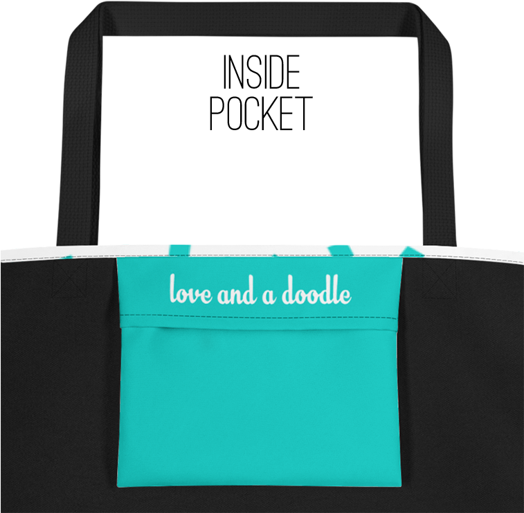 Scattered Squares Large Custom Tote Bag With Pocket - Bag (756x756), Png Download