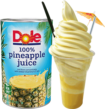 Pineapple Vanilla Float - Dole Pineapple Juice (371x440), Png Download