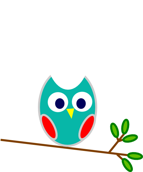 Blue And Red Owl Clip Art At Clker - Happy 1st Birthday Cute (558x594), Png Download