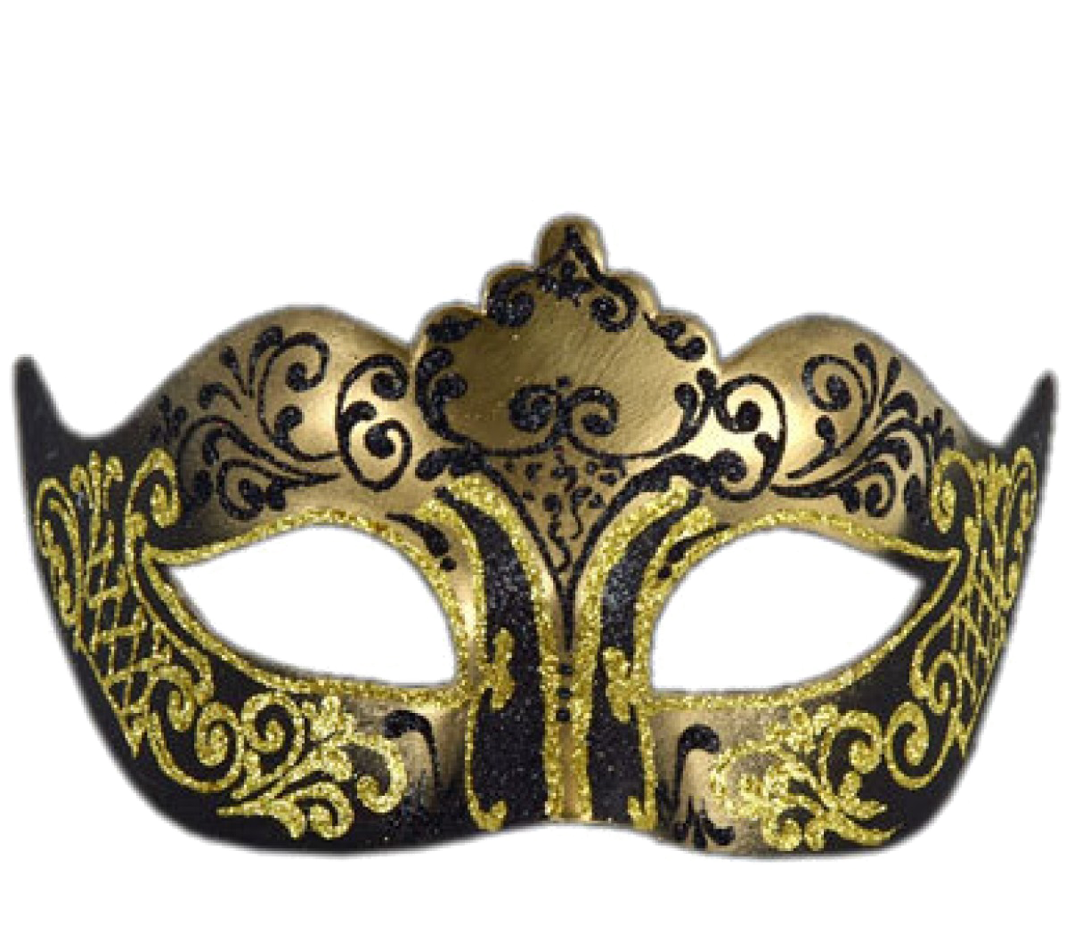 Venetian Mask Transparent - Black And Gold Masquerade Mask Png (1200x1200), Png Download