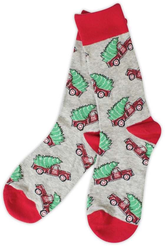 Christmas Truck Socks - Sock (560x834), Png Download