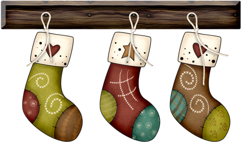 Christmas Stockings - Country Christmas Clip Art (500x305), Png Download