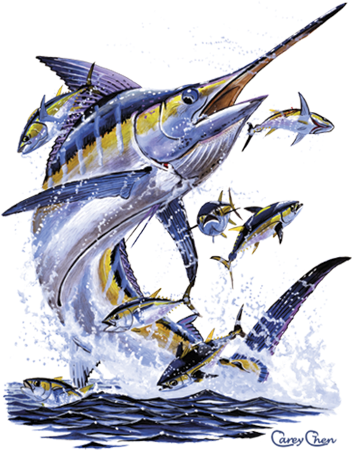 Blue Marlin Tattoo (675x675), Png Download