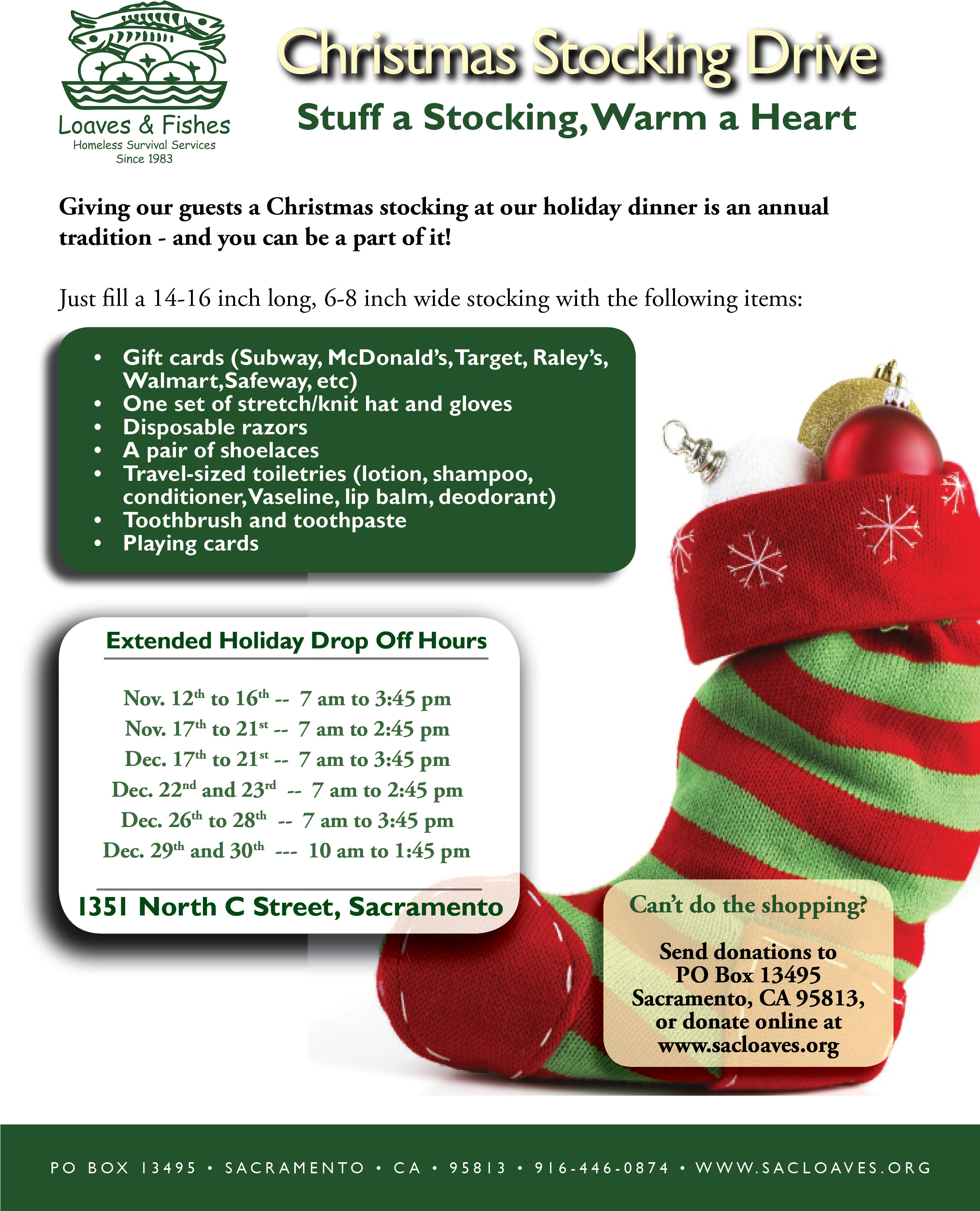 Holiday Stocking Drive - Christmas Stocking (2550x3300), Png Download