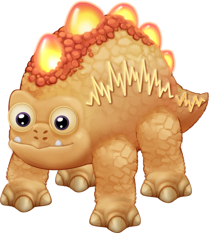 Cf Stegosynth Baby - My Singing Monsters Dawn Of Fire Stogg (700x780), Png Download