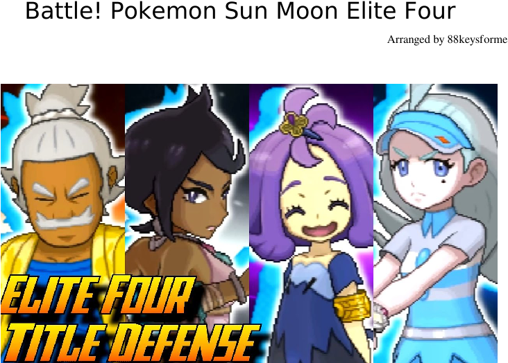Pokemon Sun Moon Elite Four Sheet Music Composed By - Pokemon Sun Moon Elite Four (850x1100), Png Download