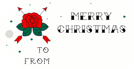 Vintage Tattoo Style Christmas Tags Printable - Vintage Tattoo Christmas (504x288), Png Download