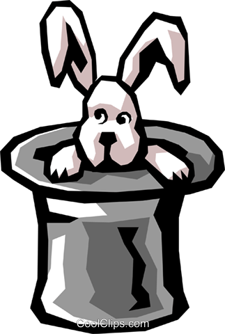 Rabbit And Hat Royalty Free Vector Clip Art Illustration - Magic Rabbit (323x480), Png Download
