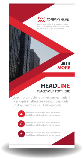 Red Business Roll Up Banner Flat Design Template Template - Design (640x640), Png Download