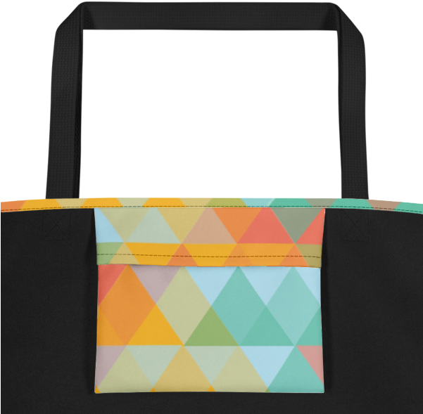 Multi Colored Abstract Triangle Geometric Pattern Beach - Bag (600x600), Png Download