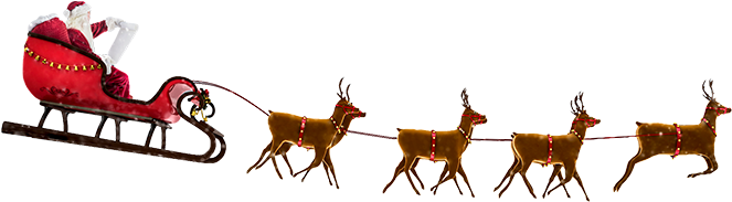 Santa In His Sleigh - Stock Photography (700x199), Png Download