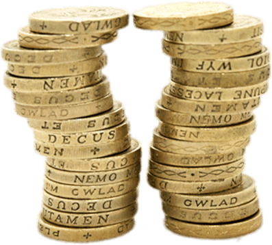 Pile Of Pound Coins Png (400x400), Png Download