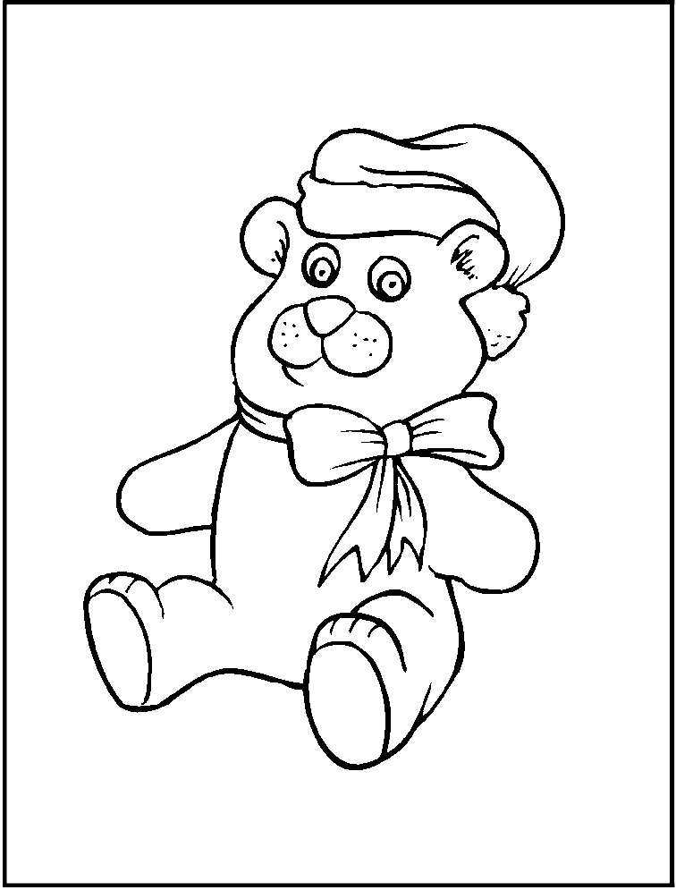 Osito De Regalo De Navidad Con Mono Y Sombrero Para - Coloriage Ours En Peluche (756x995), Png Download