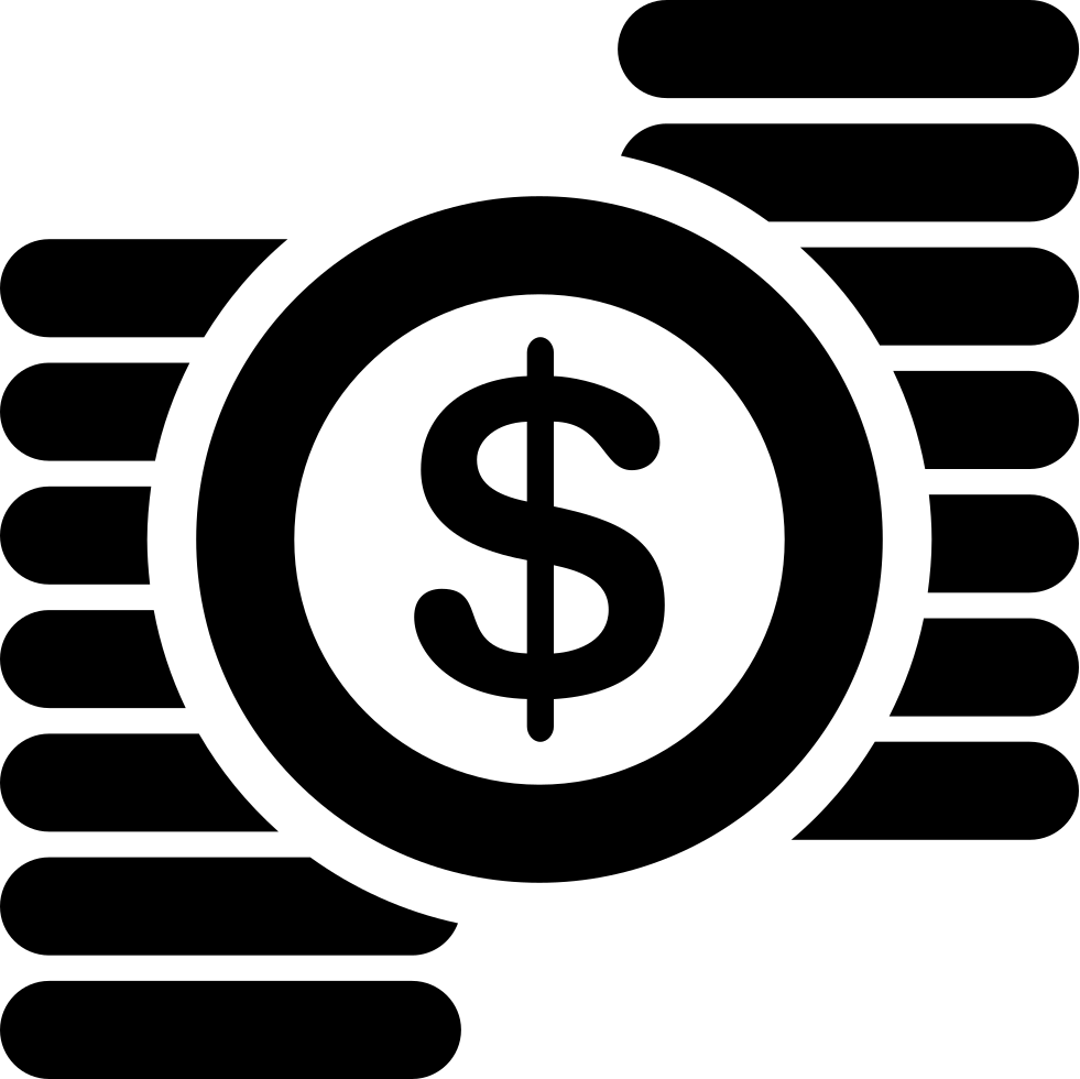 Dollar Sign And Piles Of Coins Comments - Revenue Icon Png Black (981x980), Png Download