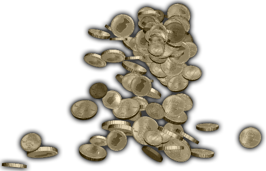 Pile O Coins 15 - Platinum Coins Png (541x348), Png Download