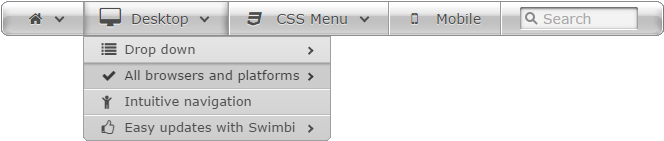 Inter Style Menu Html - Drop-down List (720x180), Png Download