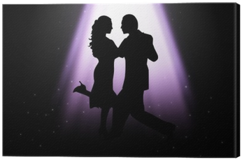 Silhouette Illustration Of A Couple Dancing Under The - Silhouette (400x400), Png Download