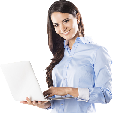 Woman - Woman With Computer Png (376x377), Png Download