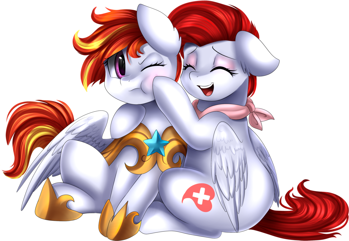 Pridark, Bandana, Commission, Cute, Duo, Eyes Closed, - Cartoon (1280x930), Png Download