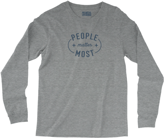 "people Matter Most" Unisex Long Sleeve Shirt - Coffee Books & Rain Long Sleeve Shirts (600x600), Png Download