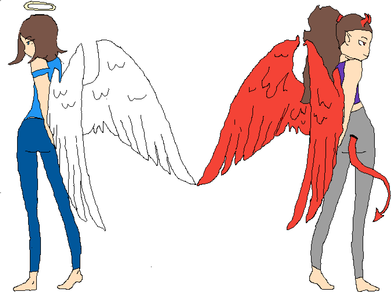 Angel And Demon - Rip Aphmau Melissa (1380x1016), Png Download
