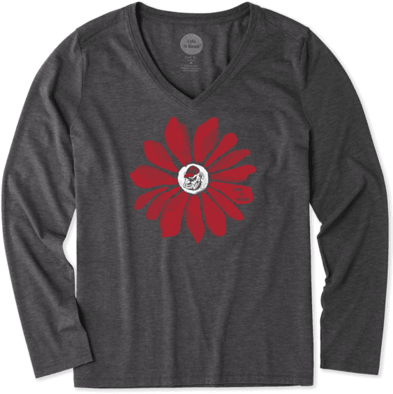 Women's Georgia Daisy Long Sleeve Cool - University Of Oklahoma Women's Shirt (570x570), Png Download