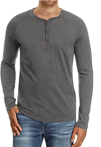 Gray Shirt With Light Blue Jeans That Are Faded - Shirt (424x500), Png Download