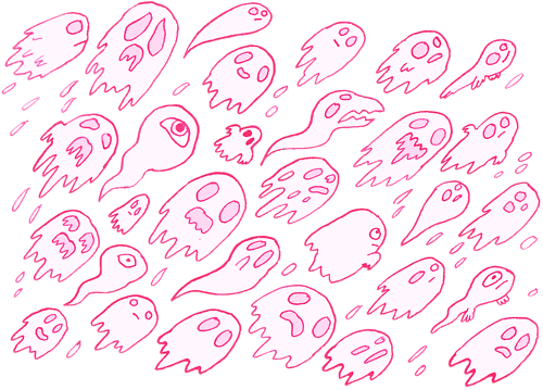 Scary Drawing Cute Kawaii Halloween Pink My Stuff Pastel - Halloween Twitter Pack (500x359), Png Download