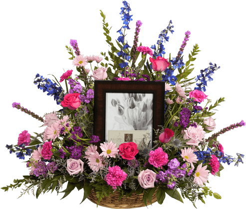 Graceful Lavender Funeral Basket, W/ Cus - Lavender Funeral Home (500x611), Png Download