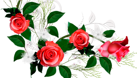 Arranjo Rosas Vermelhas Thumb - Red Flower Corner Png (481x271), Png Download
