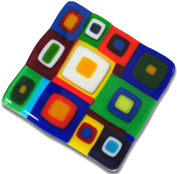 Colour On Fire - Fused Glass (361x348), Png Download
