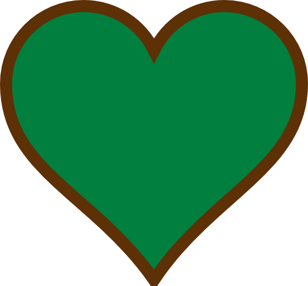 How To Set Use Brown Green Heart Icon Png - Brown And Green Heart (600x557), Png Download