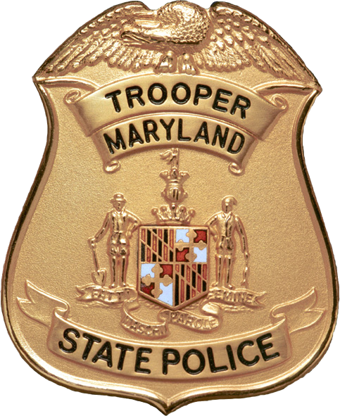 Badge Of A Maryland State Police Trooper - Md State Trooper Badge (483x591), Png Download