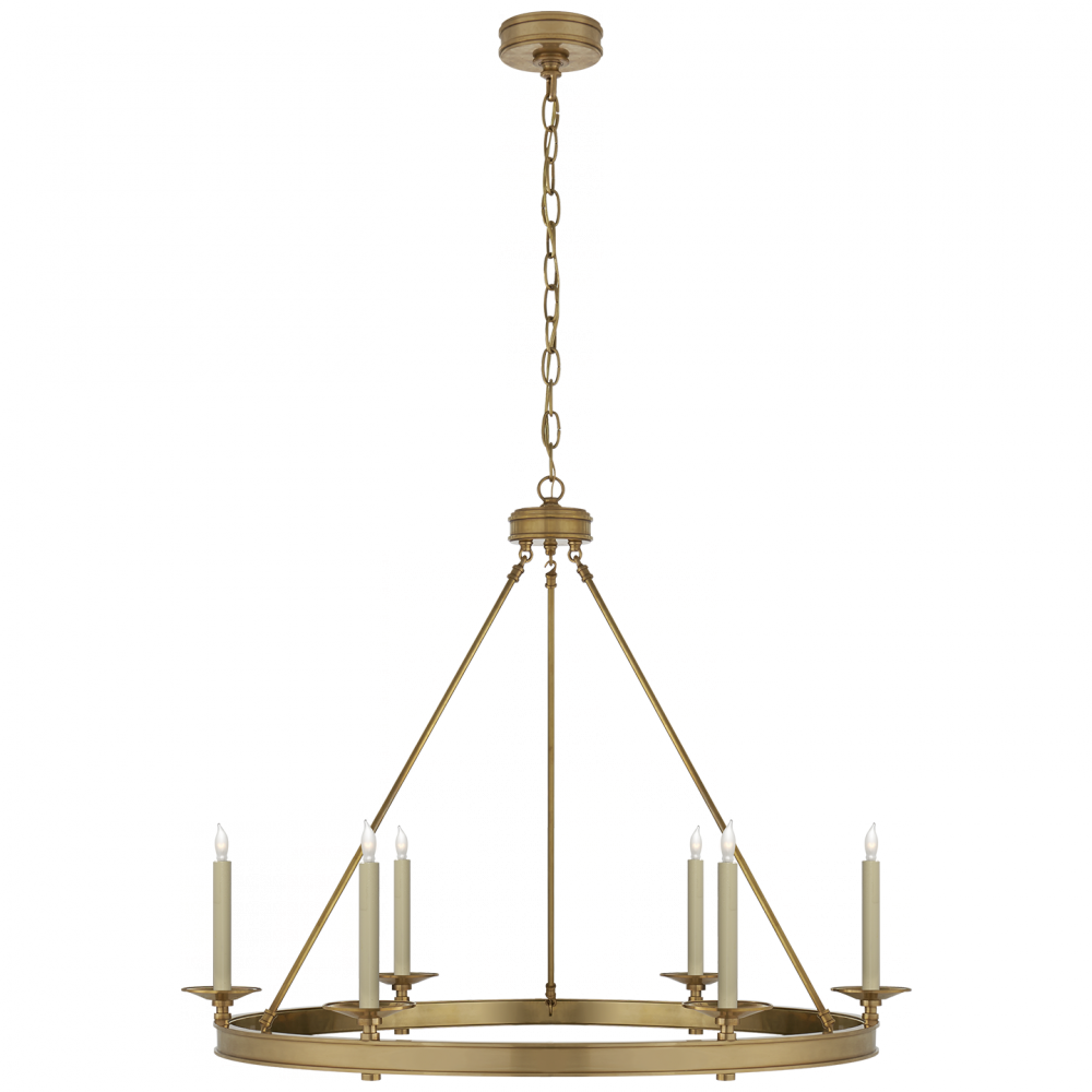 Launceton Ring Chandelier In Antique-burnished B - Ring Chandelier Brass (1000x1000), Png Download