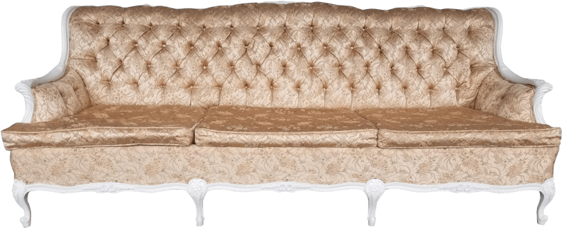 French Shimmery Pink Brocade Sofa - Chairish (900x364), Png Download