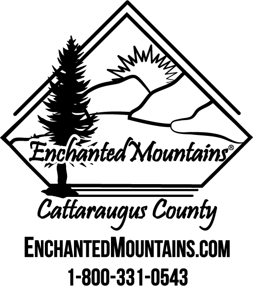 Enchanted Mountains Black & White Logo With Url And - Am A Daughter Of God Round Ornament (513x581), Png Download