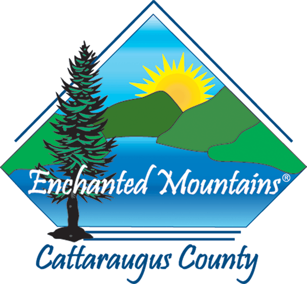 Enchanted Mountains Logo-knocked Out - Cattaraugus County, New York (600x555), Png Download