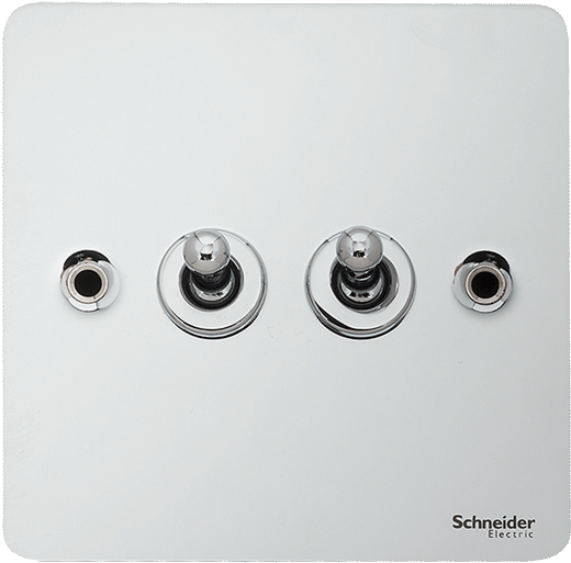 Ultimate Flat Plate - Schneider Gu1222tpc 2 Gang 2 Way Toggle Switch Polished (566x566), Png Download