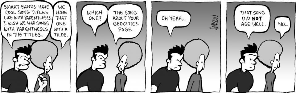 Smart Bands Have Cool Song Titles - Comic Strip With Title (960x303), Png Download
